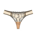 Amour d'Agnette Kim Floral Embroidered Thong on jelly fabric, front view on a white background.