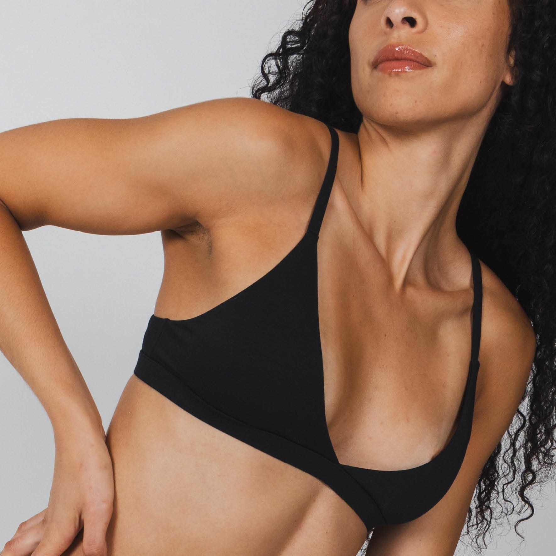 Shinesty The Threat Level Midnight solid black Boob Hammock triangle bralette – everyday bralette