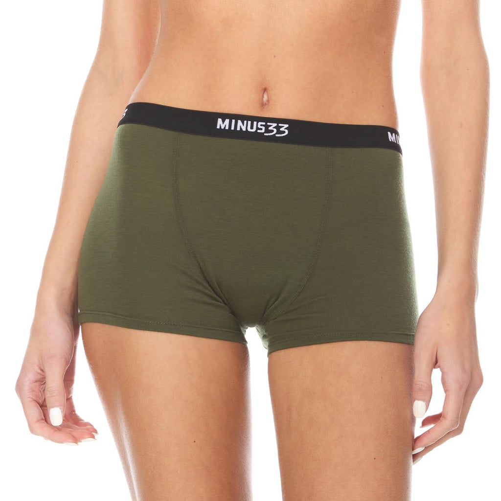 Minus33 Woolverino women's microweight merino wool boyshorts – anti-odor breathable underwear