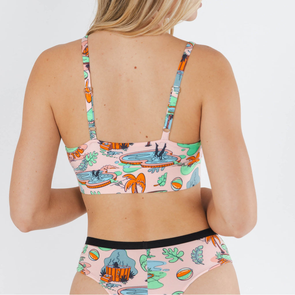 Shinesty The Motel Hotel Palm Springs tropical Boob Hammock scoop bralette – retro novelty