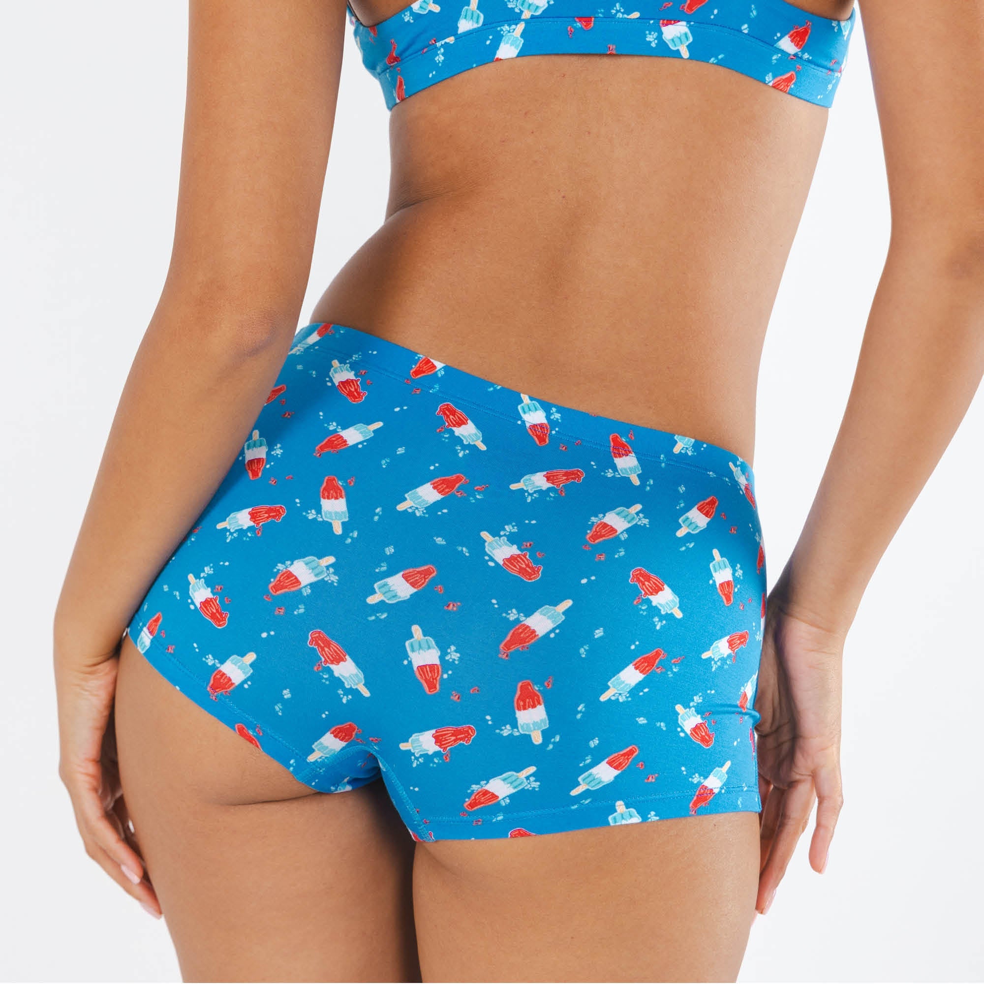Shinesty The Popsicle Stick USA popsicle modal boyshort underwear – patriotic summer novelty