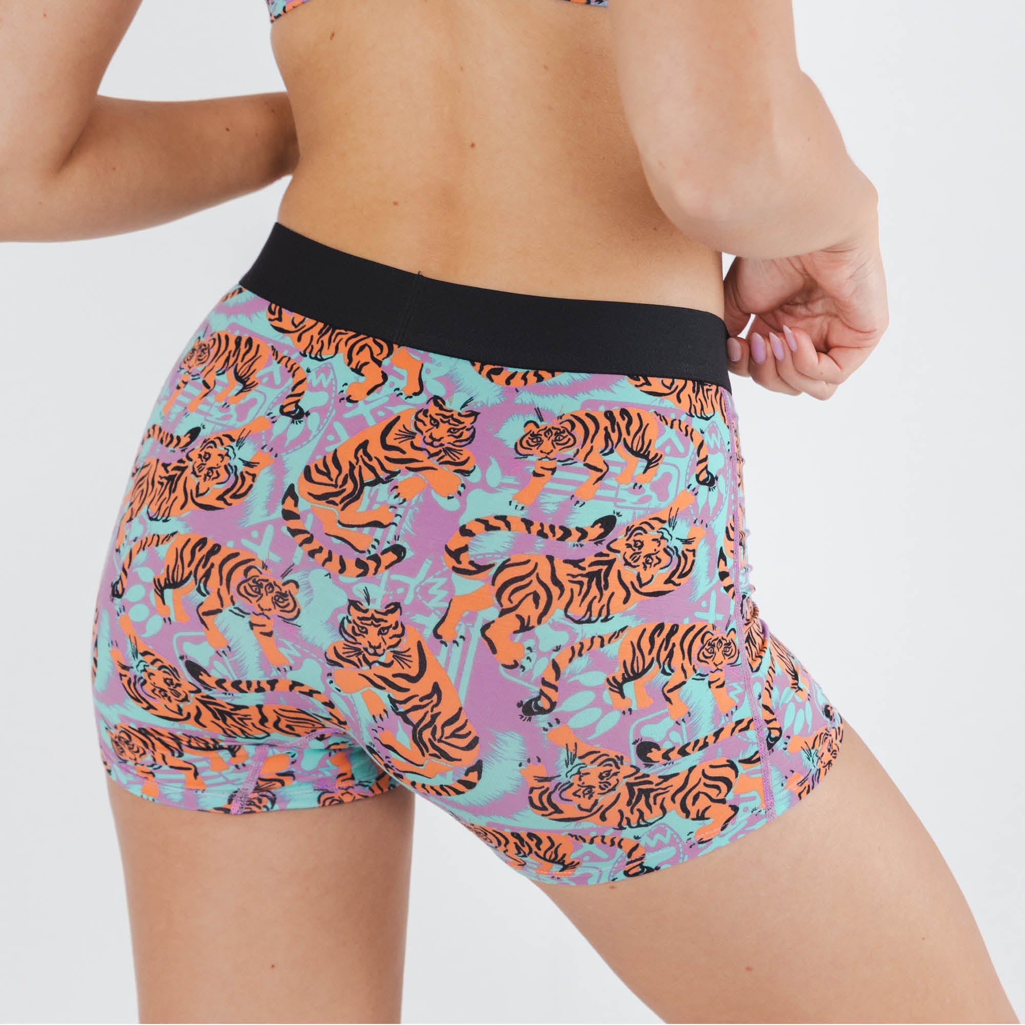 Shinesty The Go Get Em abstract tigers women's boxers – bold animal print novelty underwear