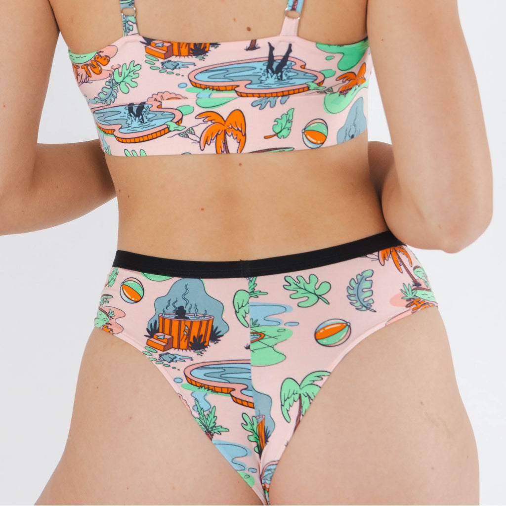 Shinesty The Motel Hotel Palm Springs tropical cheeky underwear – retro novelty underwear