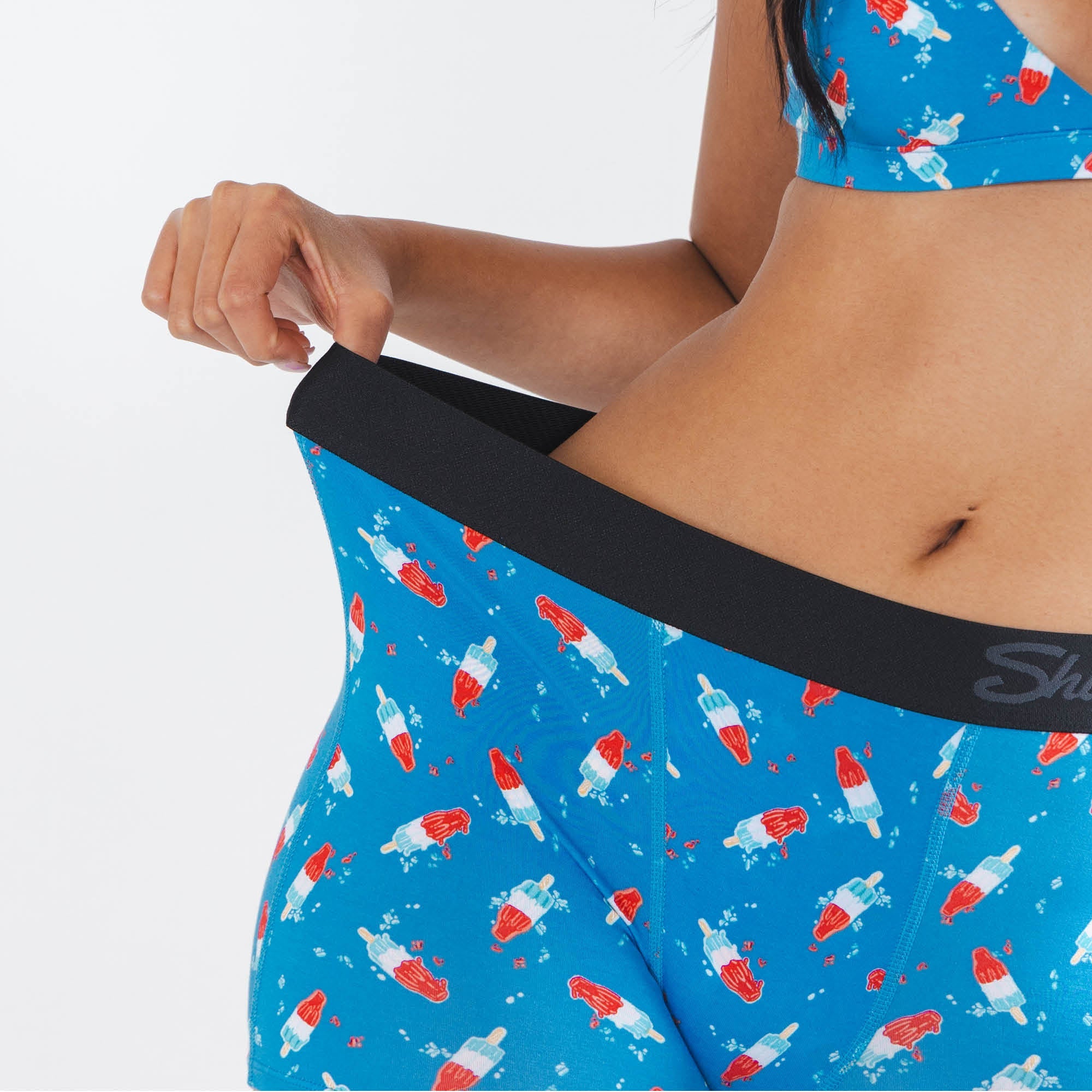 Shinesty The Popsicle Stick USA popsicle women's boxers – patriotic summer novelty underwear