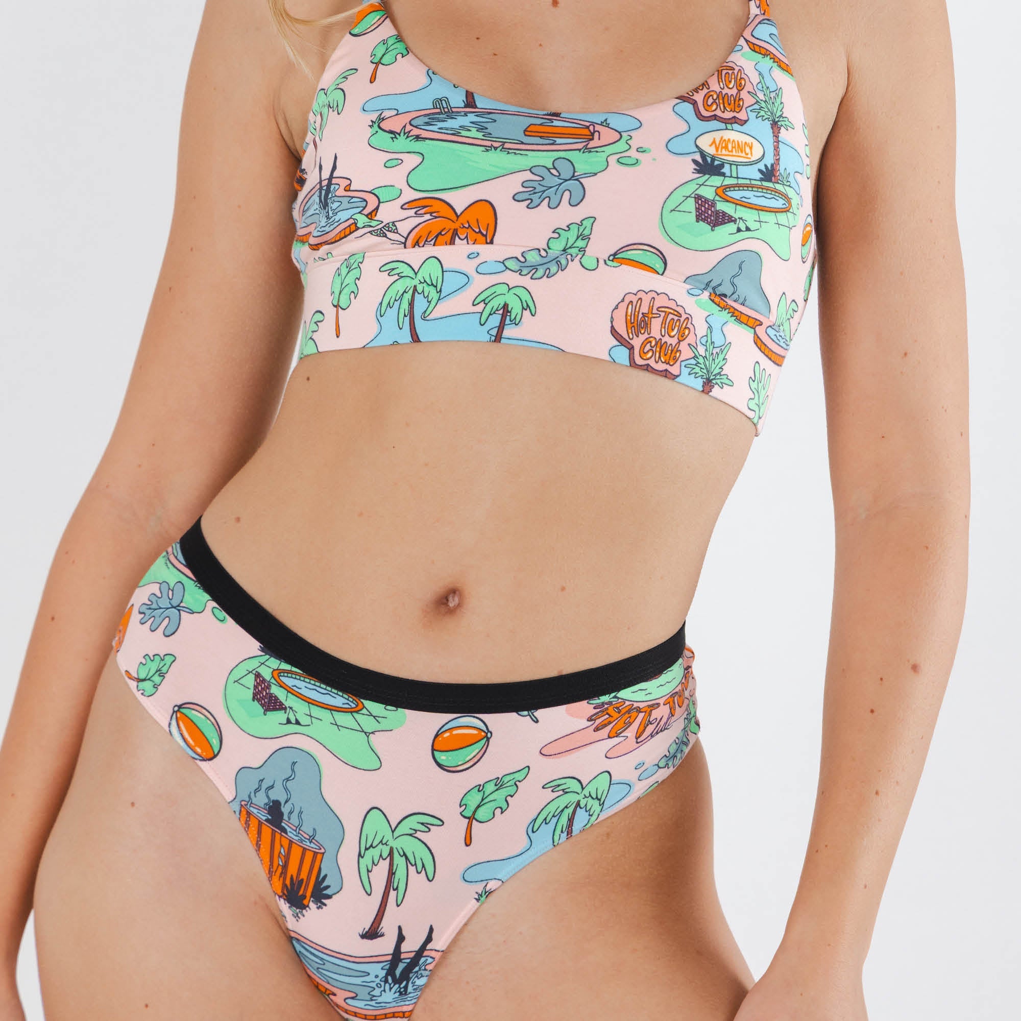 Shinesty The Motel Hotel Palm Springs tropical cheeky underwear – retro novelty underwear