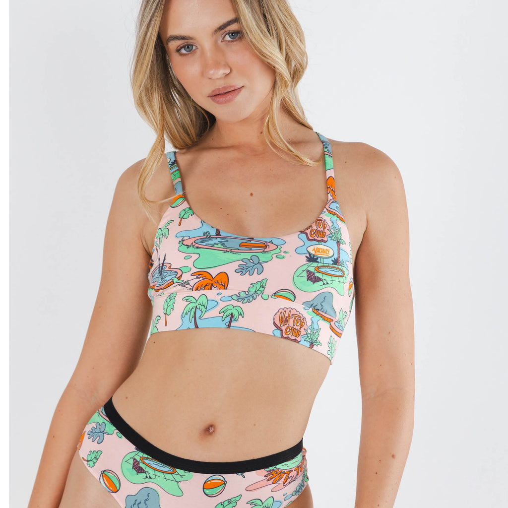 Shinesty The Motel Hotel Palm Springs tropical Boob Hammock scoop bralette – retro novelty