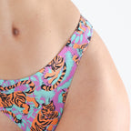 Shinesty The Go Get Em abstract tigers MicroModal thong – bold animal print novelty