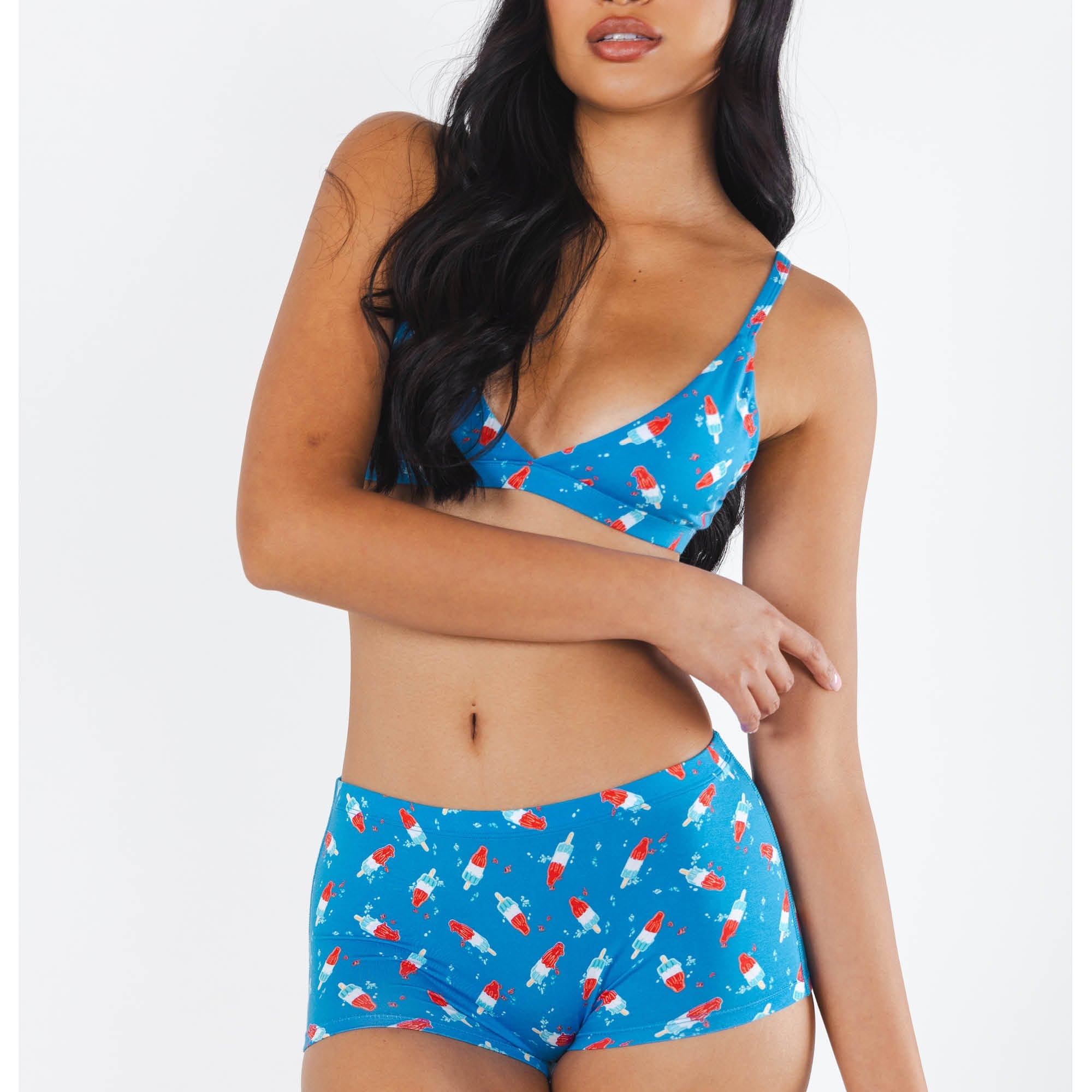 Shinesty The Popsicle Stick USA popsicle modal boyshort underwear – patriotic summer novelty