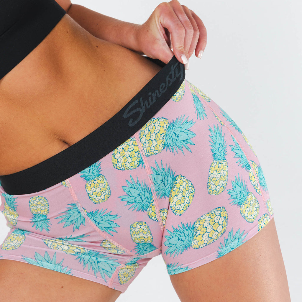 Shinesty The Fineapples pineapple women's boxers – funny tropical novelty lounge underwear
