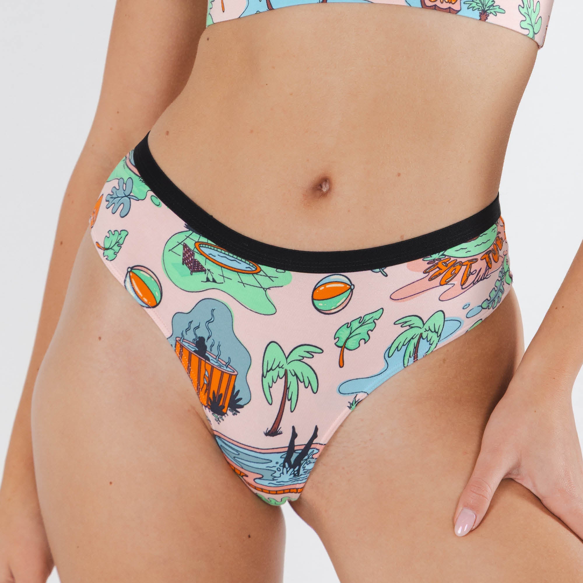 Shinesty The Motel Hotel Palm Springs tropical cheeky underwear – retro novelty underwear