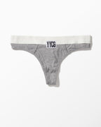 YYCG women's ribbed thong in gray white black – silky no-VPL rayon underwear