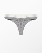 YYCG women's ribbed thong in gray white black – silky no-VPL rayon underwear