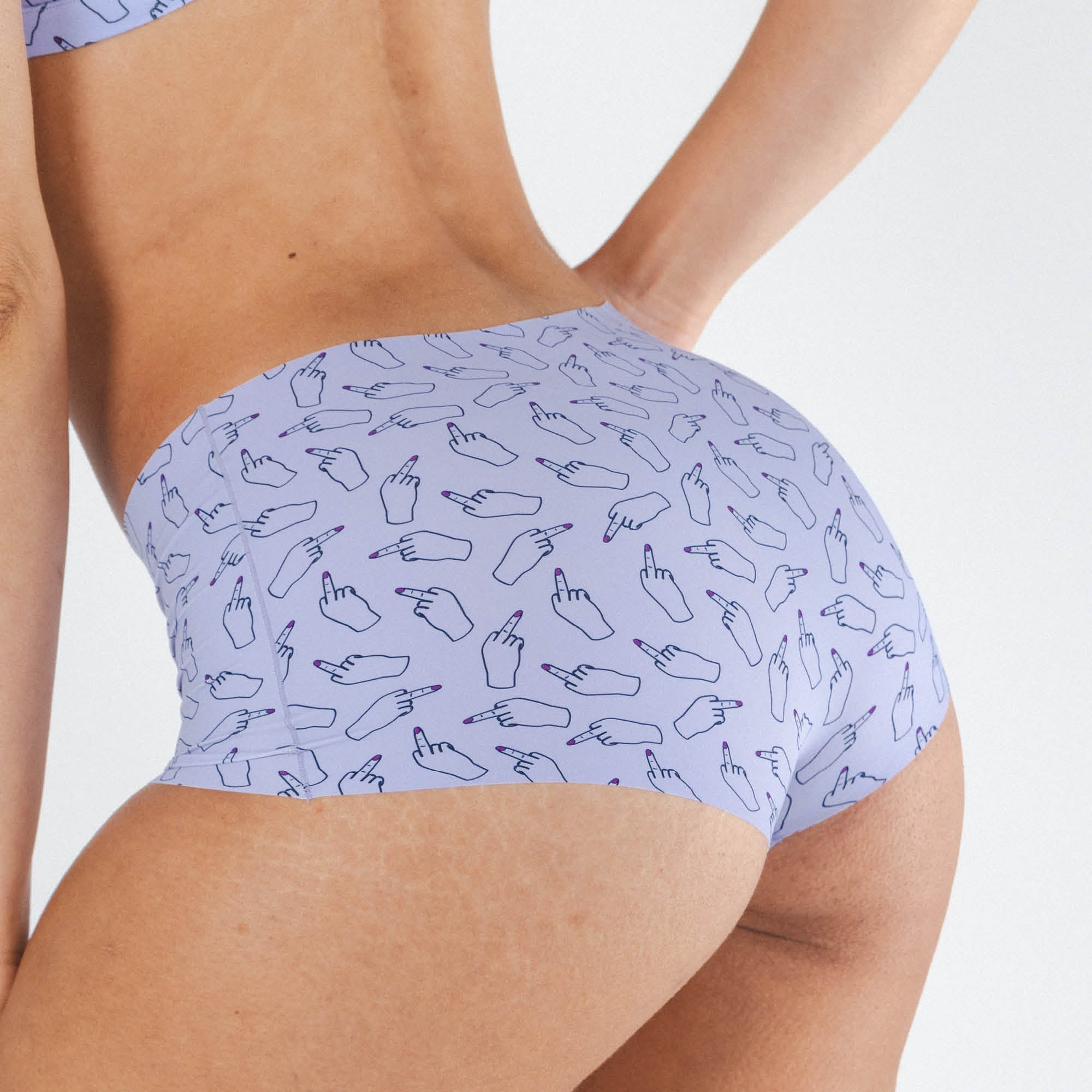 Shinesty The Little Birdy middle finger seamless boyshort – funny bold novelty underwear
