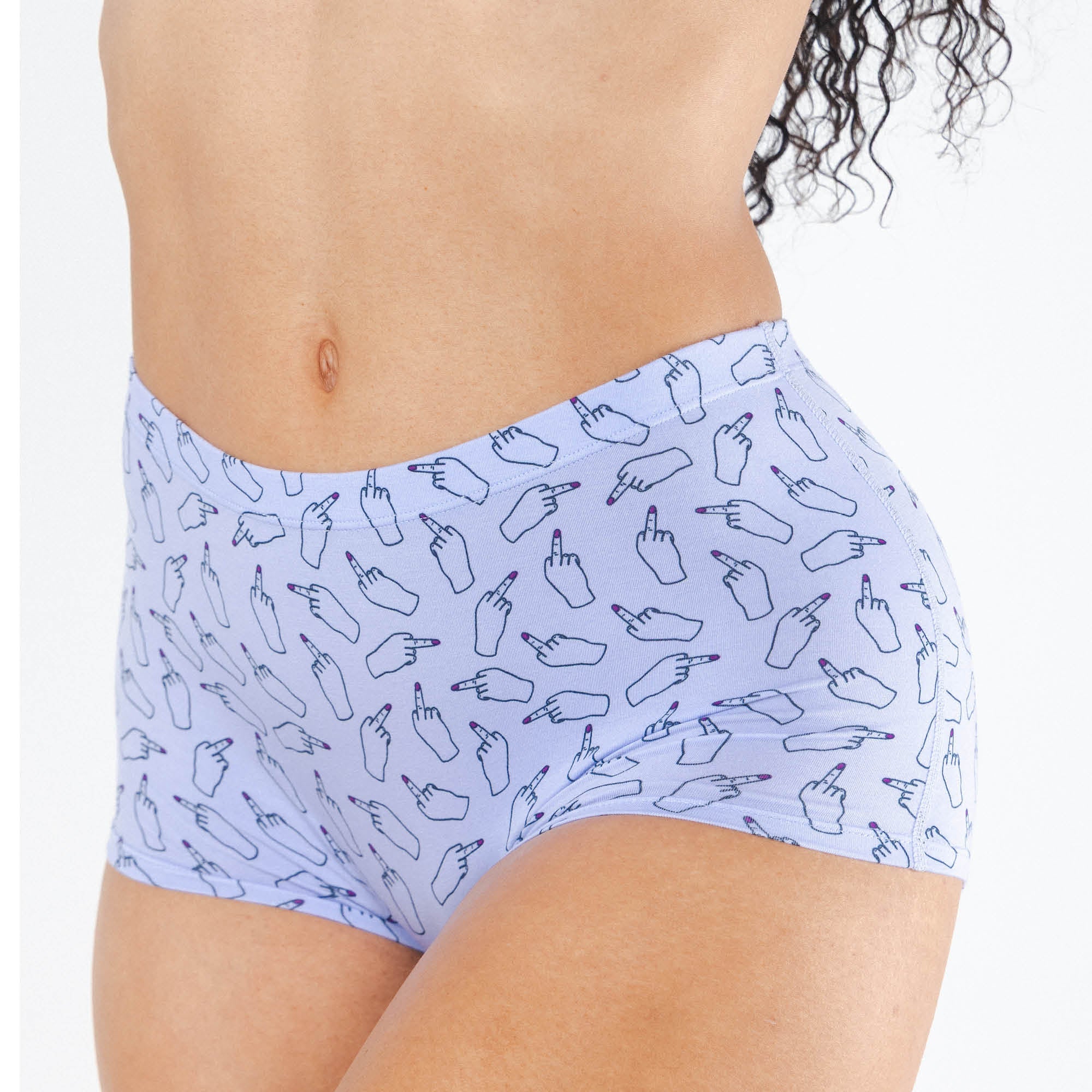 Shinesty The Little Birdy middle finger modal boyshort underwear – funny bold novelty