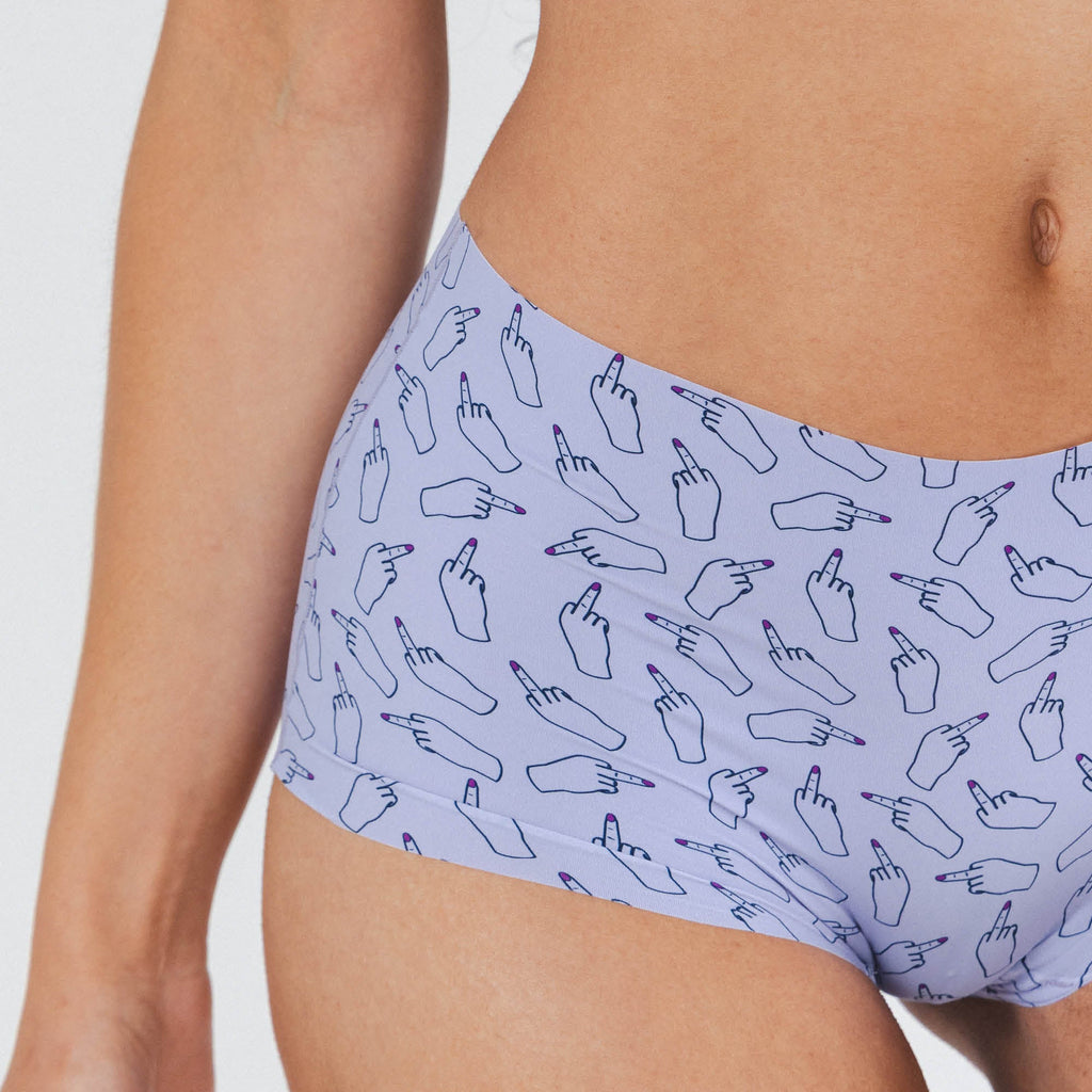 Shinesty The Little Birdy middle finger seamless boyshort – funny bold novelty underwear