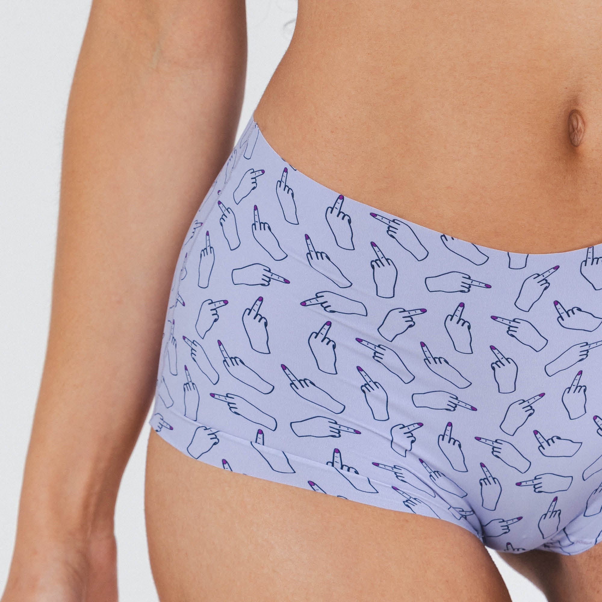 Shinesty The Little Birdy middle finger seamless boyshort – funny bold novelty underwear