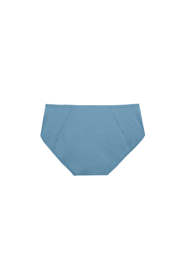 Dear Kate Nellie Hipster Full in Dusty Teal, back view flat lay on a white background.