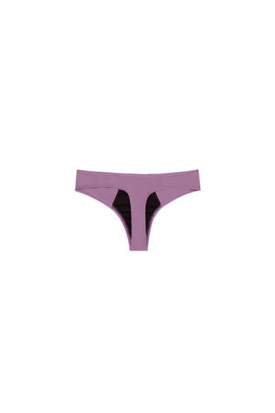 Dear Kate Nellie Thong in Ruby Red, back view flat lay on a white background.
