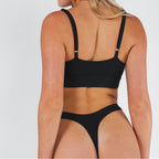 Shinesty The Threat Level Midnight solid black MicroModal thong – classic everyday underwear