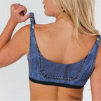Shinesty The Britney denim print Boob Hammock reversible bralette – two-in-one novelty