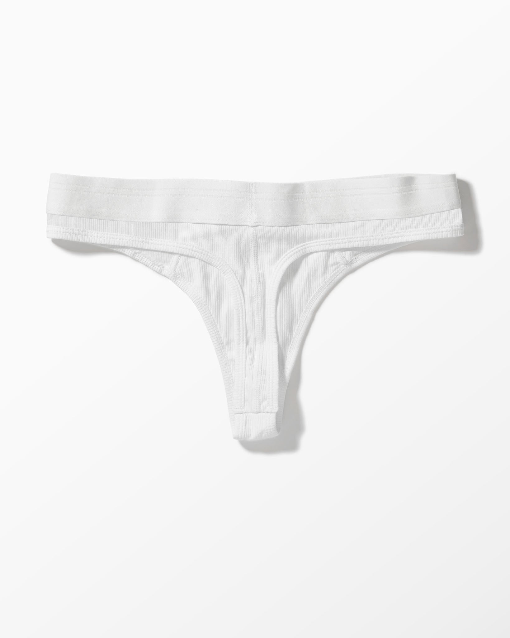 YYCG women's ribbed thong in white black gray – breathable rayon stretch underwear