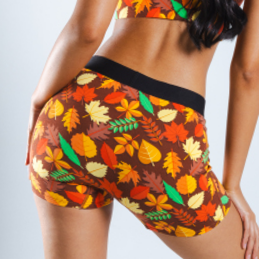Shinesty The Acorn Hoard fall leaves women's boxers – funny autumn novelty lounge underwear
