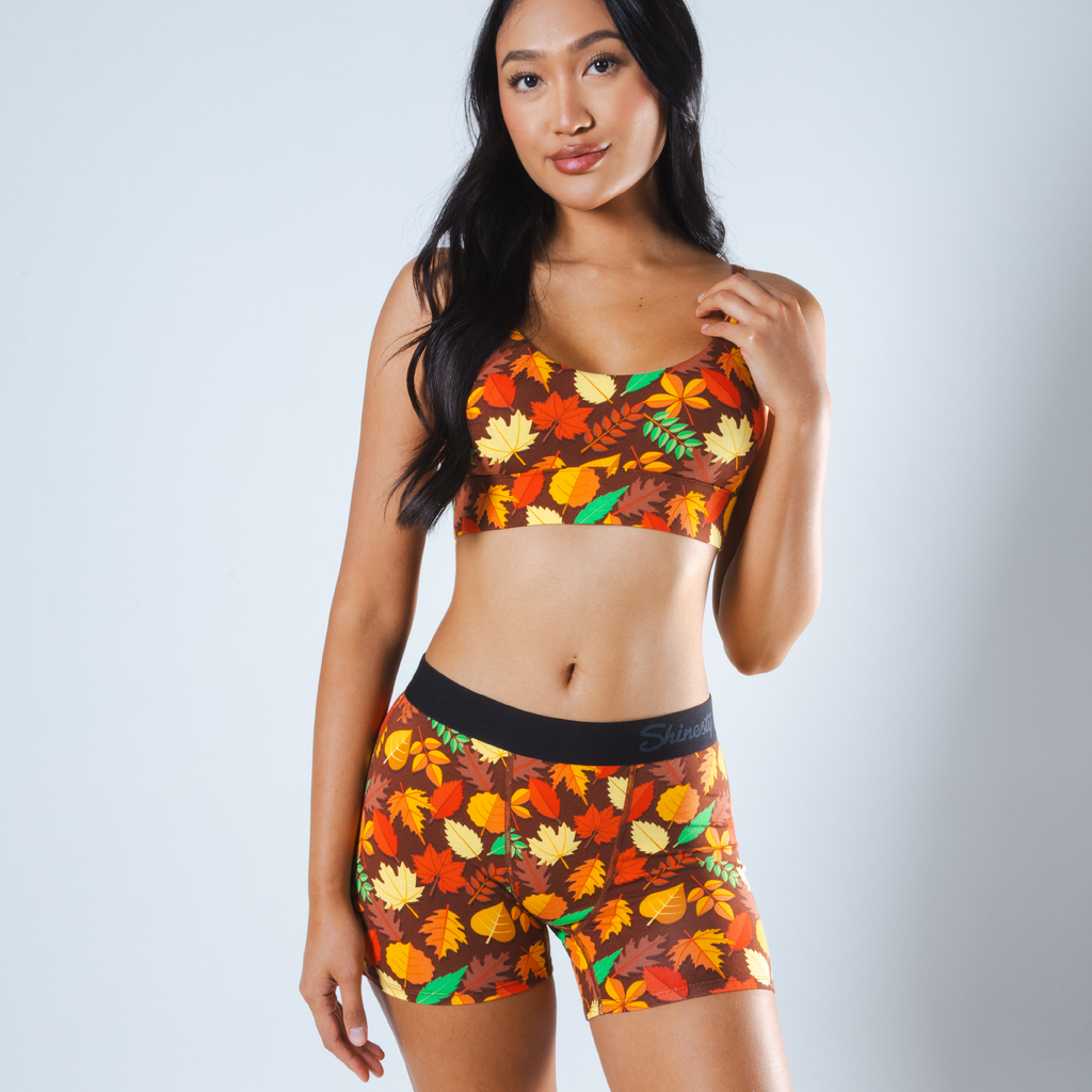Shinesty The Acorn Hoard fall leaves women's boxers – funny autumn novelty lounge underwear