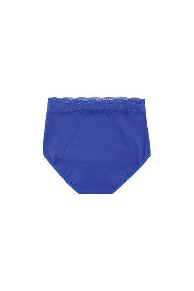 Dear Kate Ada Brief Mini in Electric Blue, back view flat lay on a white background.
