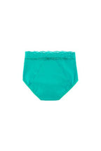 Dear Kate Ada Brief Full in Green, back view flat lay on a white background.