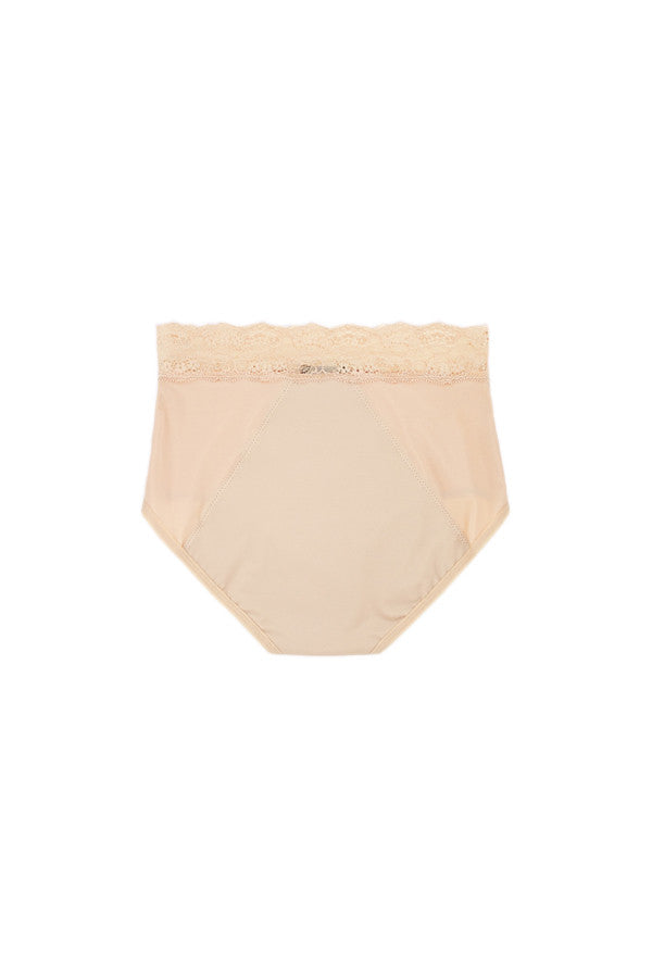 Dear Kate Ada Brief Full in Beige, alternate back view flat lay on a white background.