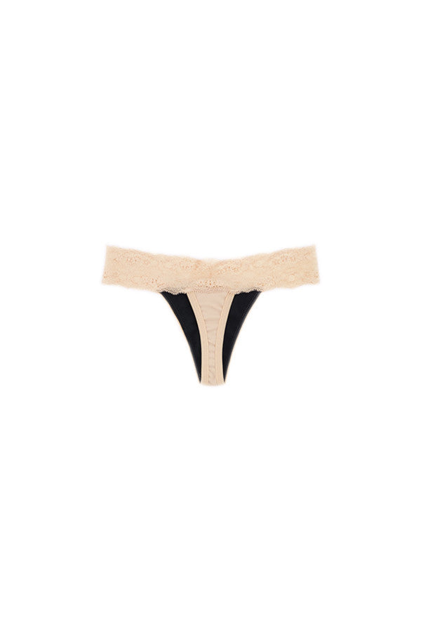 Dear Kate Ada Thong in Beige, alternate back view on a white background.