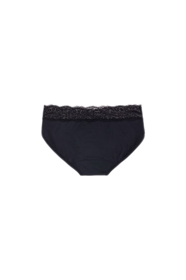 Dear Kate Ada Hipster Mini in Black, alternate back view flat lay on a white background.
