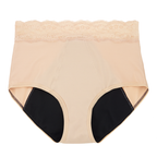Dear Kate Ada Brief Full in Beige, front view flat lay on a white background.