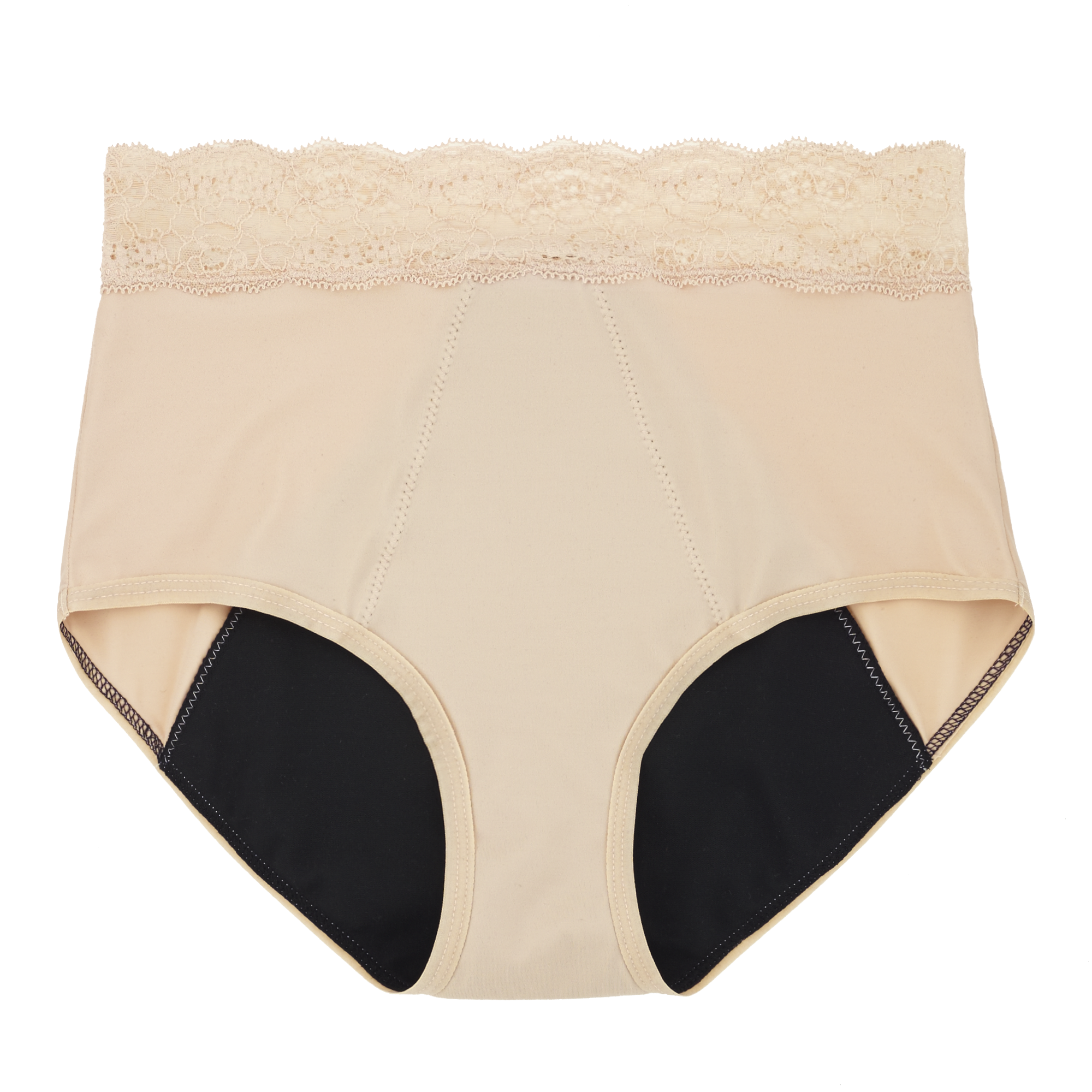 Dear Kate Ada Brief Full in Beige, front view flat lay on a white background.