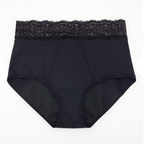 Dear Kate Ada Brief Full in Black, back view flat lay on a white background.