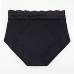 Dear Kate Ada Brief Full in Black, front view flat lay on a white background.