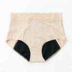 Dear Kate Ada Brief Mini in Beige, front view flat lay on a white background.