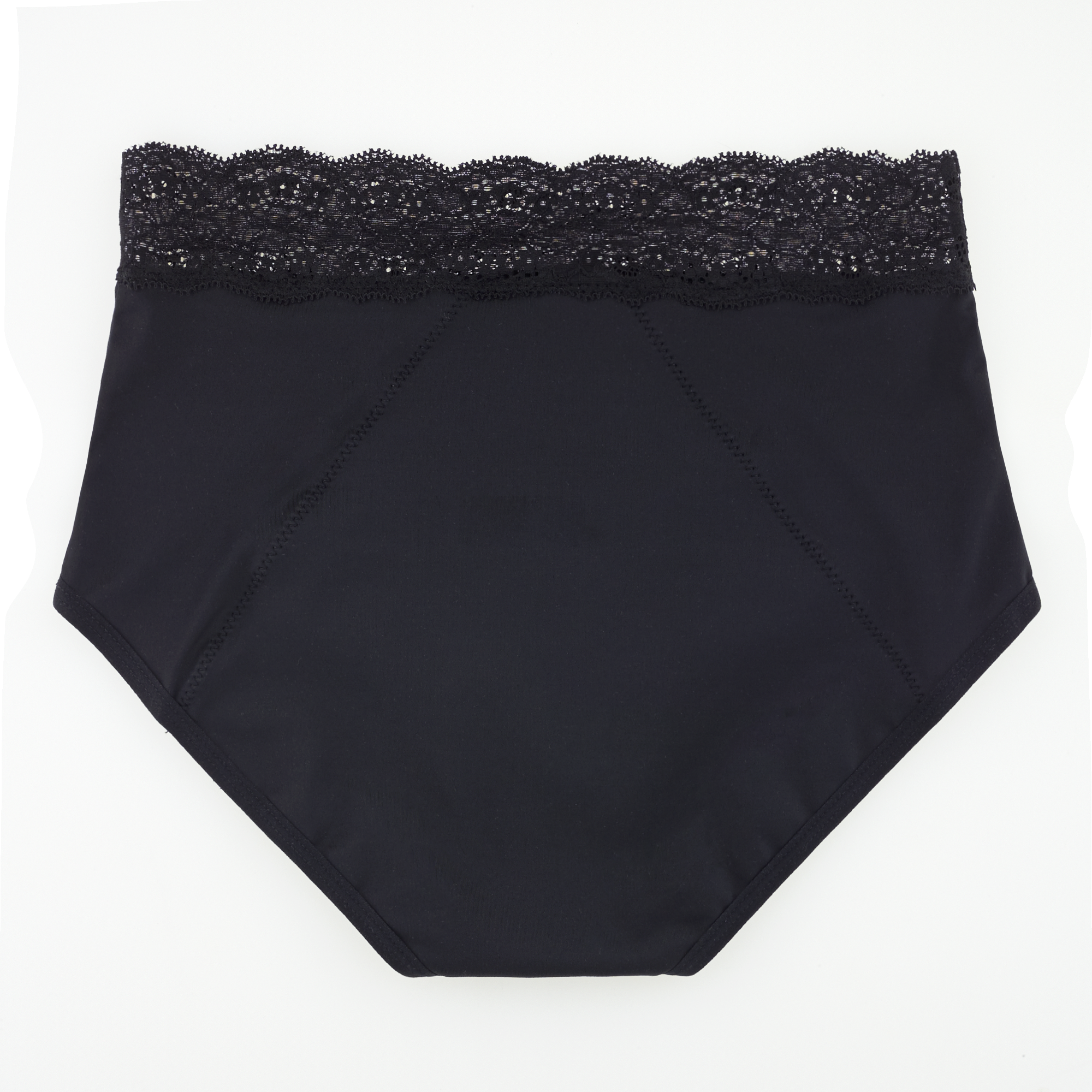 Dear Kate Ada Brief Mini in Black, back view flat lay on a white background.