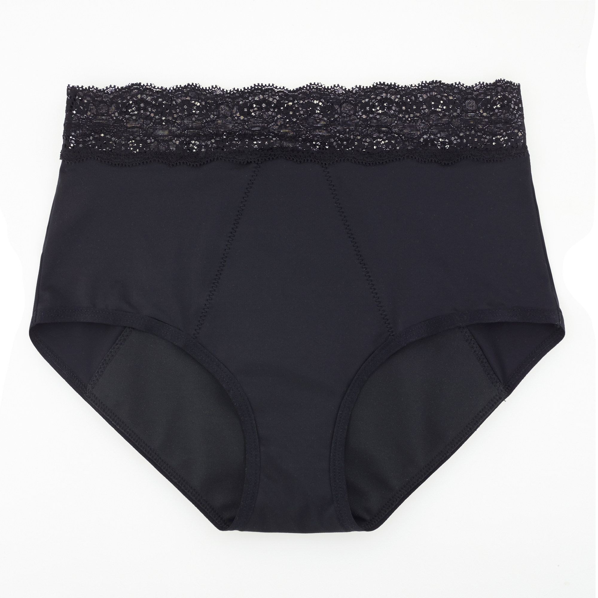 Dear Kate Ada Brief Mini in Black, front view flat lay on a white background.