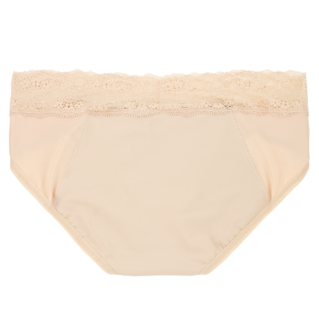 Dear Kate Ada Hipster Full in Beige, flat lay back view on a white background.