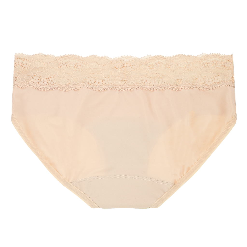 Dear Kate Ada Hipster Mini in Beige, back view flat lay on a white background.