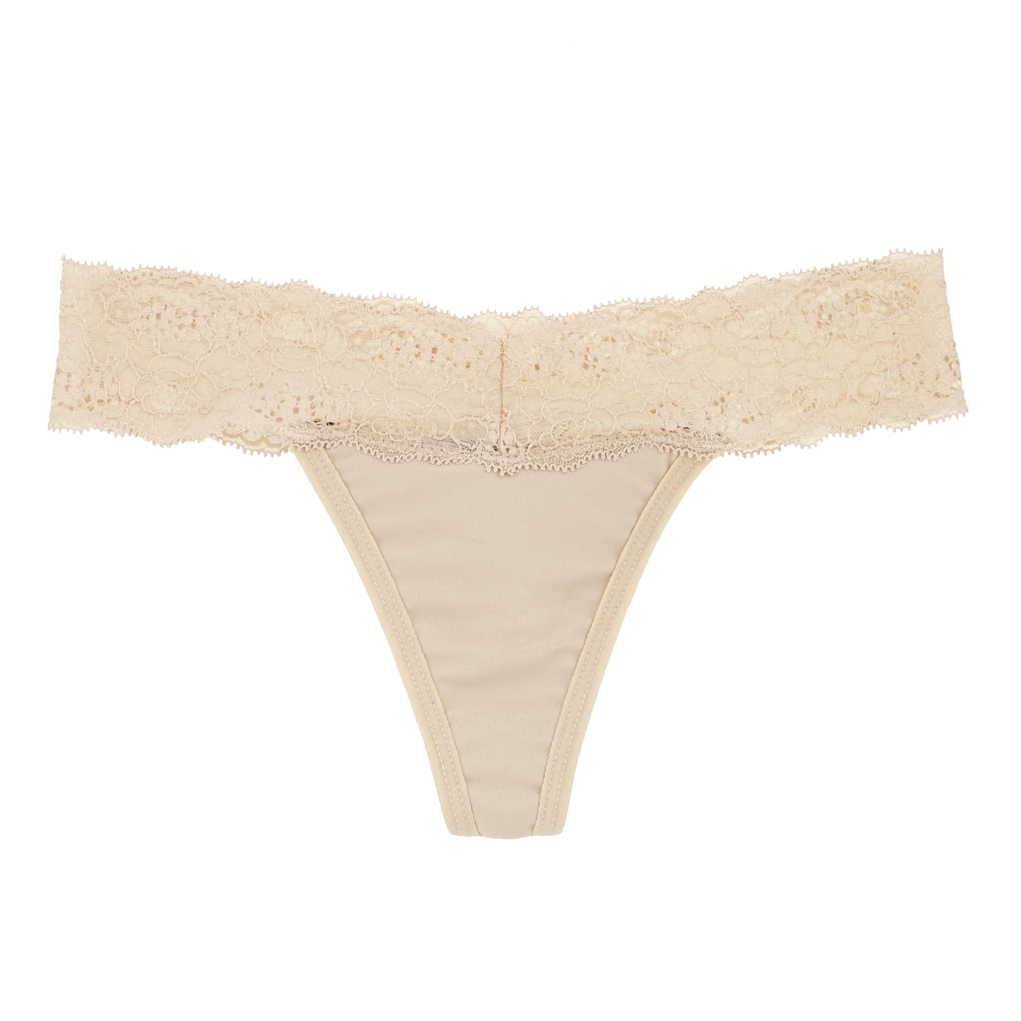 Dear Kate Ada Thong in Beige, front view flat lay on a white background.