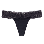 Dear Kate Ada Thong in Black, front view flat lay on a white background.