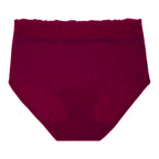 Dear Kate Ada Brief Mini in Ruby Red, back view on a white background.