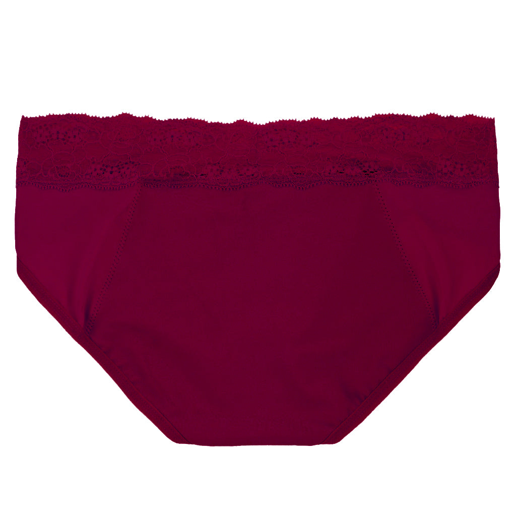 Dear Kate Ada Hipster Full in Ruby Red, back view on a white background.