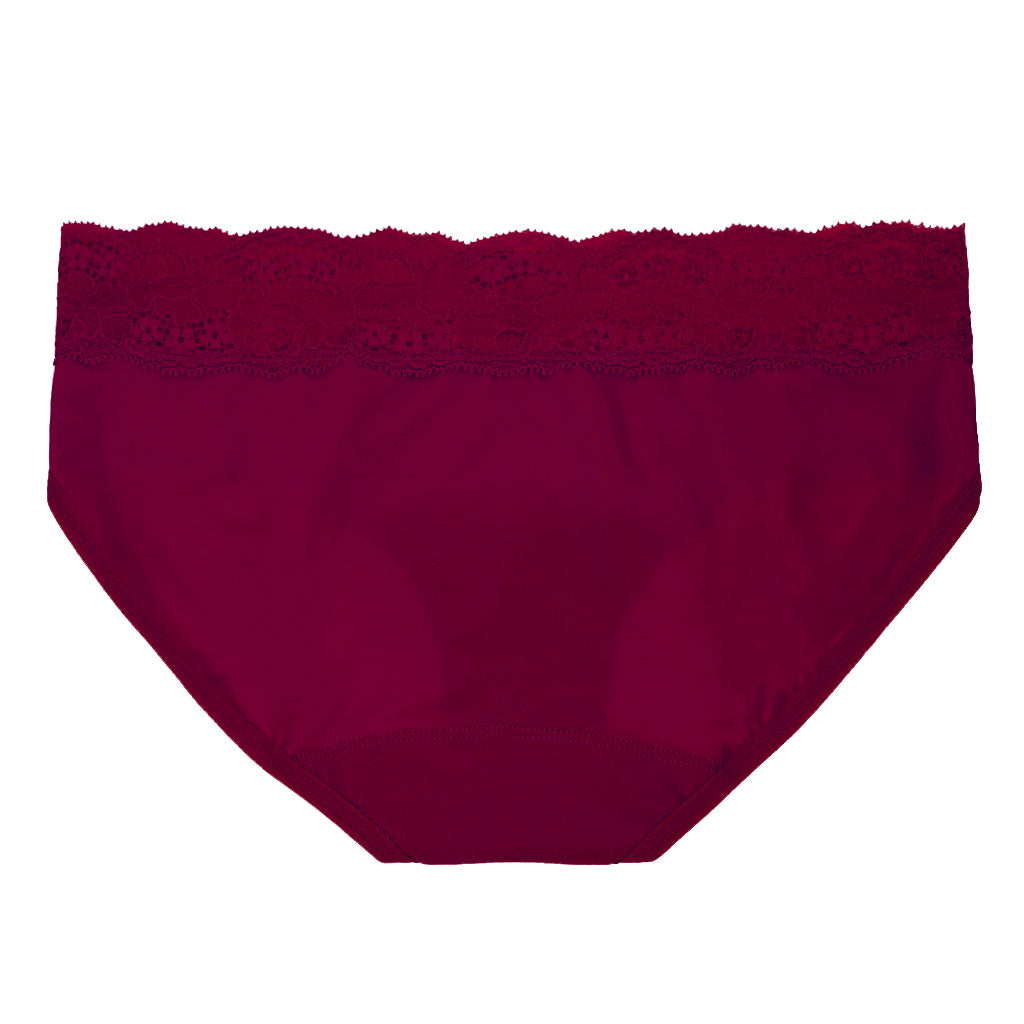Dear Kate Ada Hipster Mini in Ruby Red, back view on a white background.