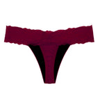 Dear Kate Ada Thong in Ruby Red, back view on a white background.