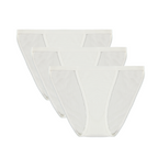 Spun Bamboo PantyBoo Women's Bikini Underwear 3-Pack in Natural, flat lay on a white background.