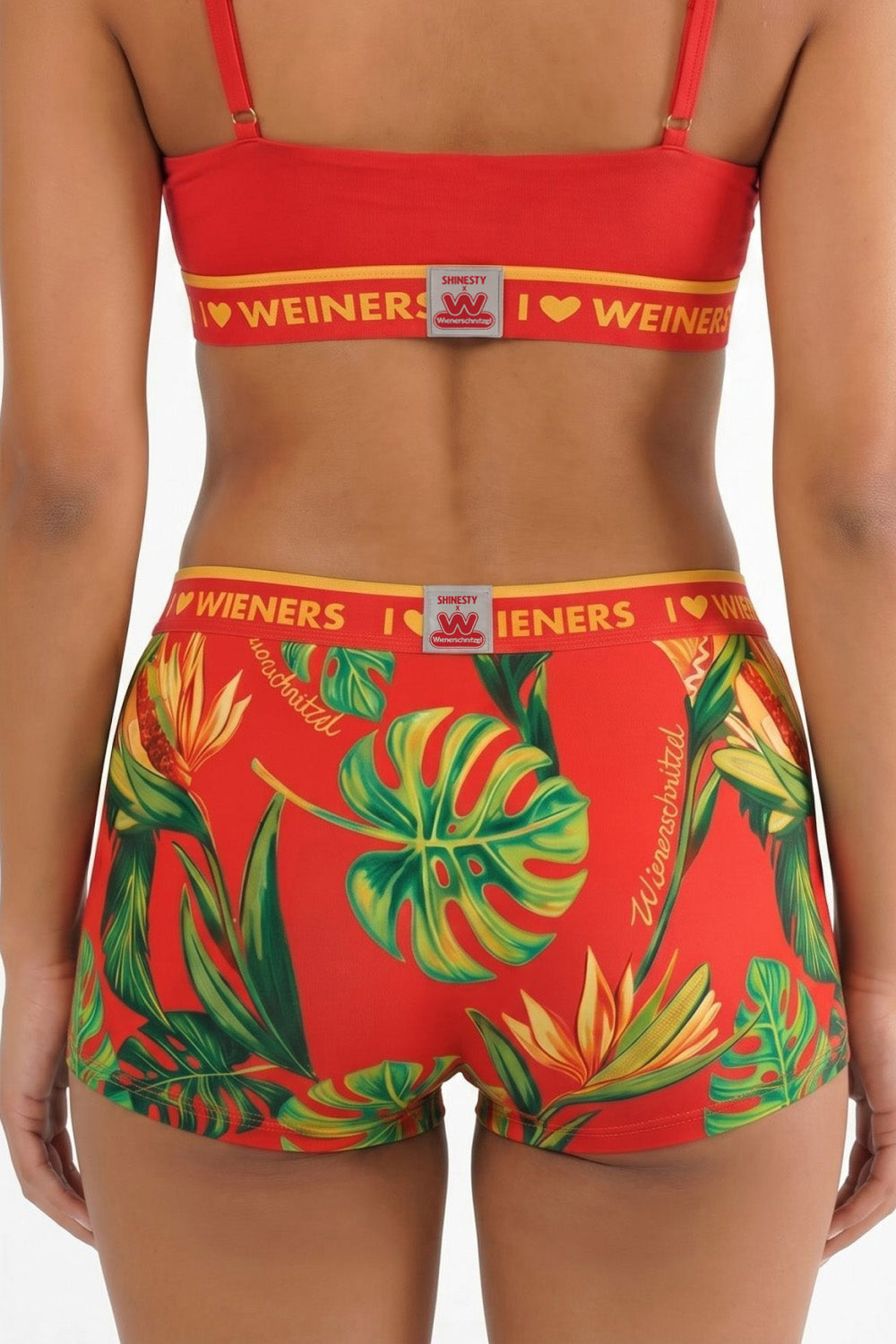 Shinesty The Wiener In Paradise x Wienerschnitzel tropical boyshort – hot dog collab novelty