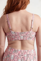 Shinesty The All Day rosé wine Boob Hammock plunge bralette – funny wine novelty bralette